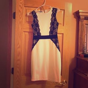 White Dress with Black Lace Never Worn!